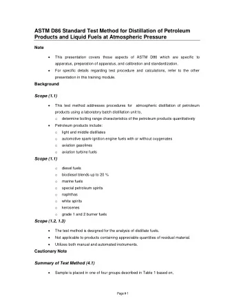 ASTM D86 Standard Test Method for Distillation of Petroleum  Products and Liquid Fuels at