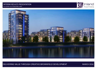 INTERIM RESULTS PRESENTATION  Six months to 31 December 2015  MARCH 2016  DELIVERING VALUE THROUGH