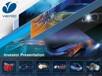 Investor Presentation Varroc is the 2 nd Largest Indian Auto Component Group (1) with a Global