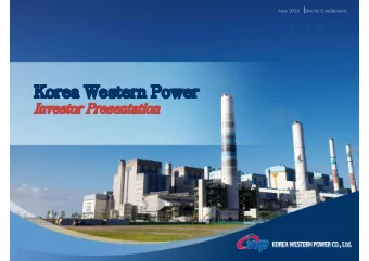 Korea Western Power  Korea Western Power  Investor Presentation  Disclaimer  This presentation