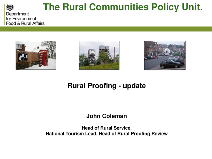 the rural communities policy unit