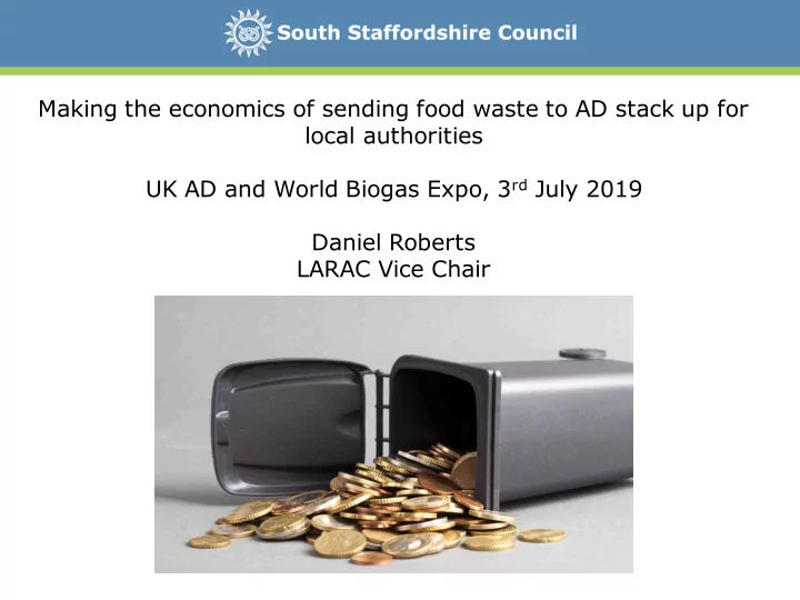 making the economics of sending food waste to ad stack up