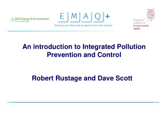 EMAQ+  The integrated package of training and technical guidance for professionals responsible for