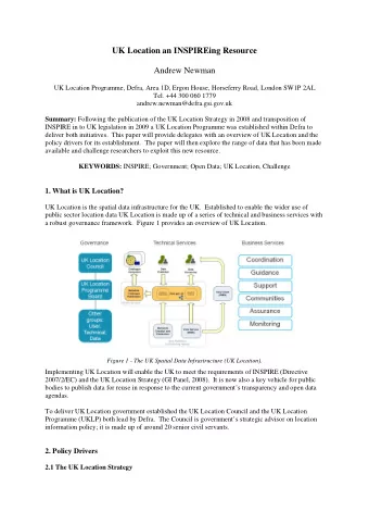 UK Location an INSPIREing Resource Andrew Newman  UK Location Programme, Defra, Area 1D, Ergon