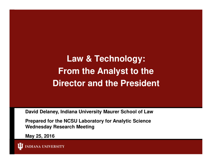 law technology from the analyst to the director and the