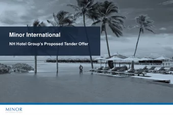 Minor International  NH Hotel Groups Proposed Tender Offer  Disclaimer  Statements included or