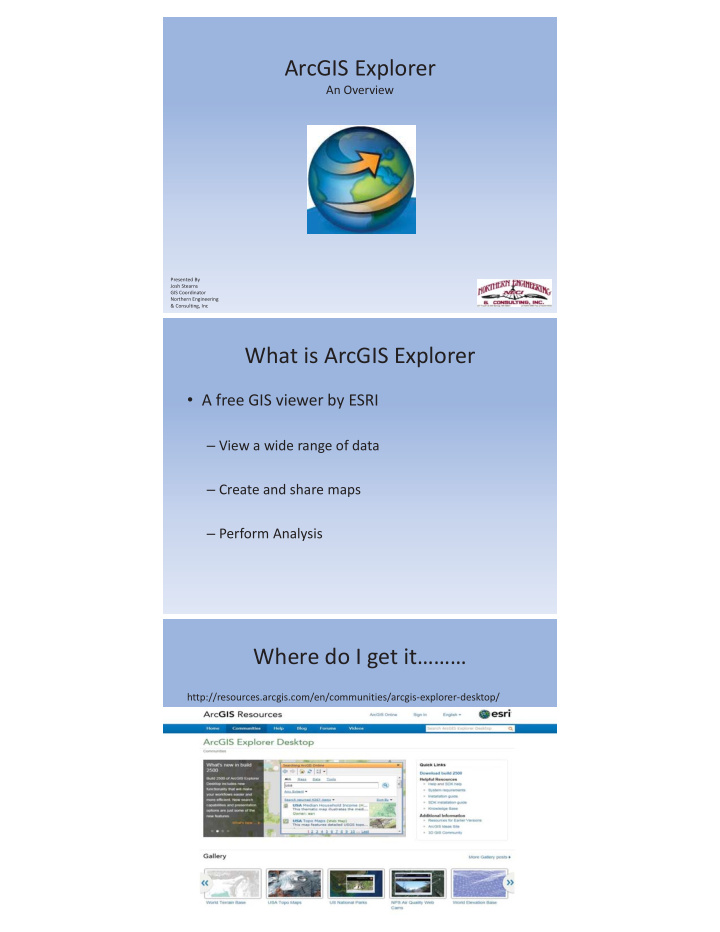 what is arcgis explorer