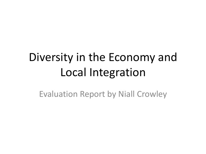 diversity in the economy and local integration