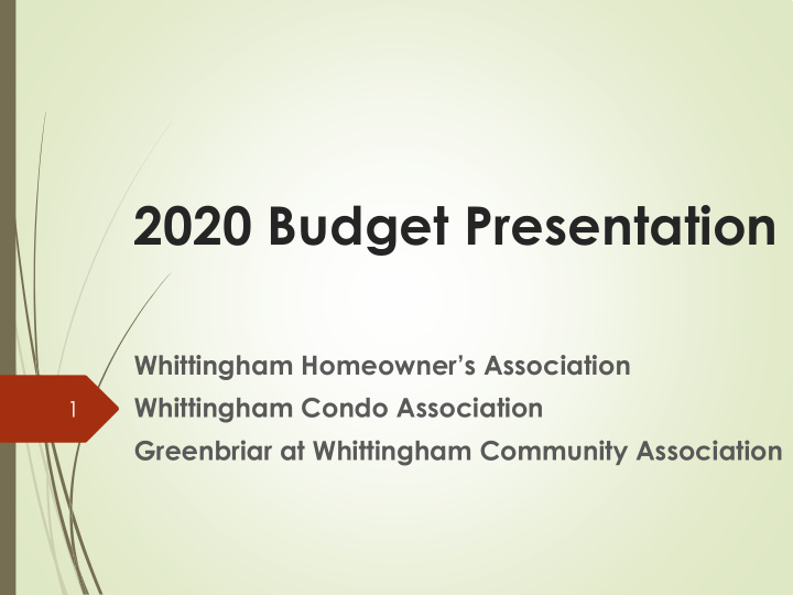 2020 budget presentation