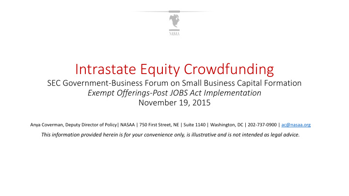 intrastate equity crowdfunding