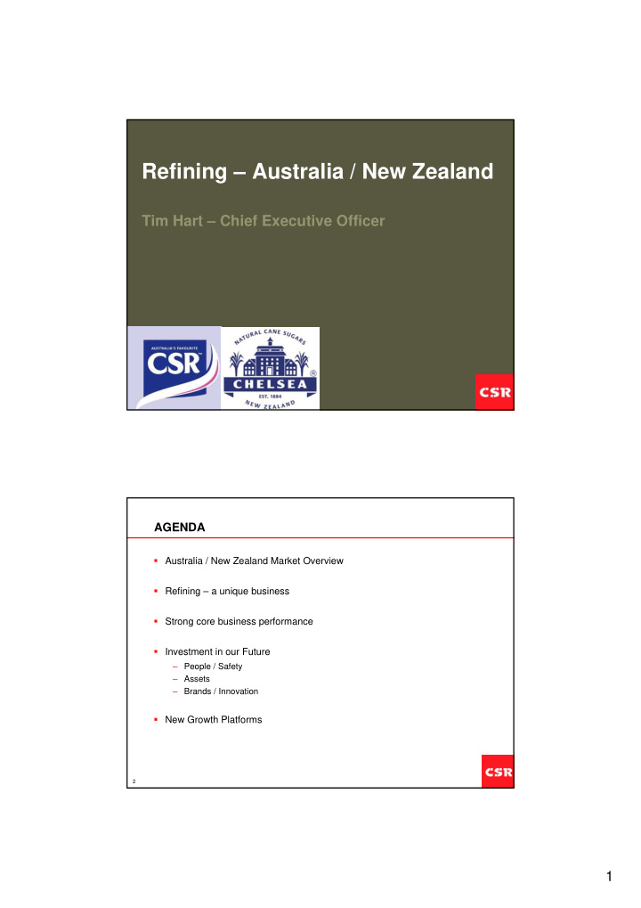 refining australia new zealand