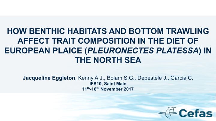 how benthic habitats and bottom trawling affect trait