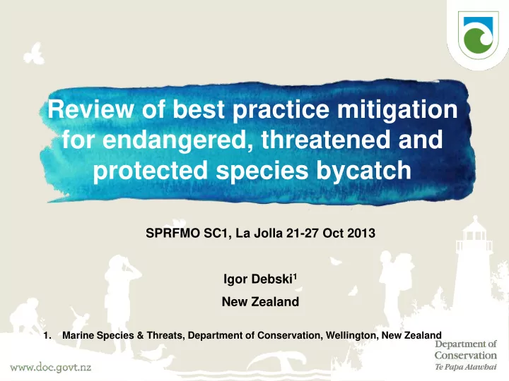 review of best practice mitigation