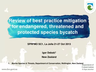 Review of best practice mitigation  for endangered, threatened and  protected species bycatch