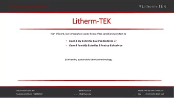 Litherm-TEK  high efficient, low temperature waste heat air/gas conditioning system to   Clean