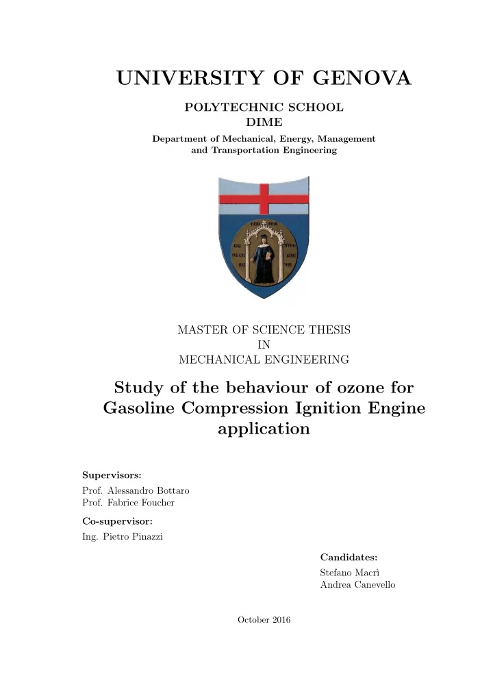 university of genova