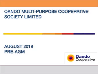 SOCIETY LIMITED  AUGUST 2019  PRE-AGM  1  TABLE  BLE OF CONTENTS  NTENTS  1  2018 FINANCIAL  3  2