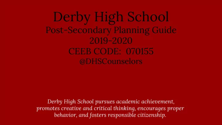 derby high school