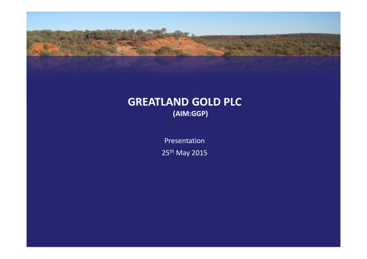 greatland gold plc