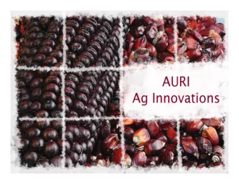 Agricultural Utilization  Research Institute  Outline   Innovation Overview   AURIs