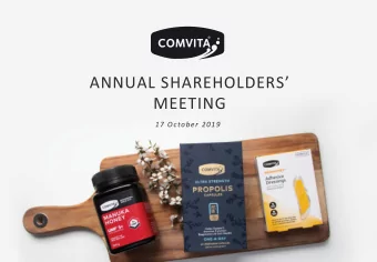 ANNUAL SHAREHOLDERS  MEETING  17 October 2019  IMPORTANT NOTICE  This presentation is given on