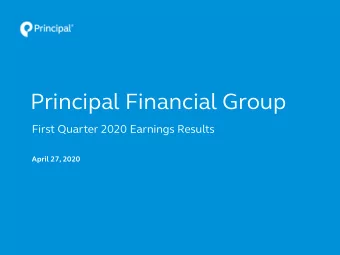 Principal Financial Group  First Quarter 2020 Earnings Results  April 27, 2020  Posted on PFG