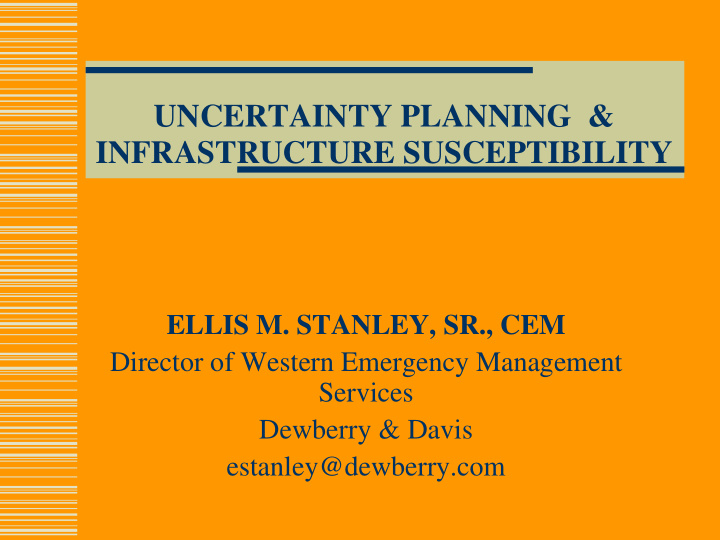 uncertainty planning infrastructure susceptibility