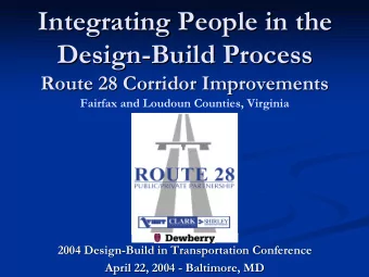 Integrating People in the  Integrating People in the  Design-  -Build Process  Build Process