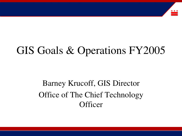 gis goals operations fy2005