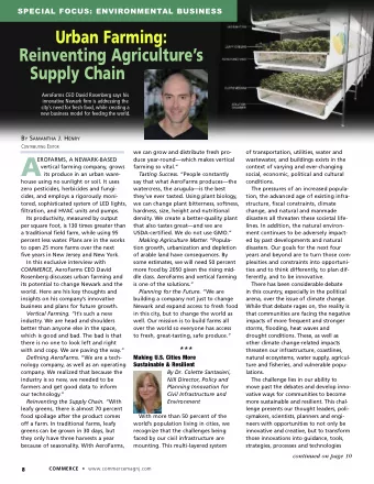 A  EROFARMS, A NEWARK-BASED  duce year-roundwhich makes vertical  wastewater, and buildings