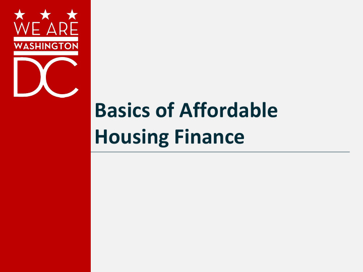 basics of affordable housing finance rental income is