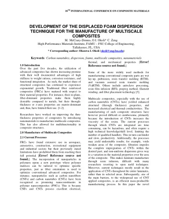 DEVELOPMENT OF THE DISPLACED FOAM DISPERSION  TECHNIQUE FOR THE MANUFACTURE OF MULTISCALE