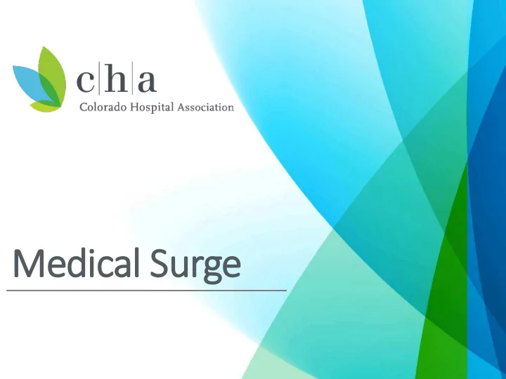 med edical su surge introd oduction on a and w d welcom