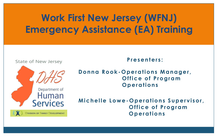 emergency assistance ea training
