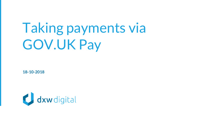 taking payments via gov uk pay