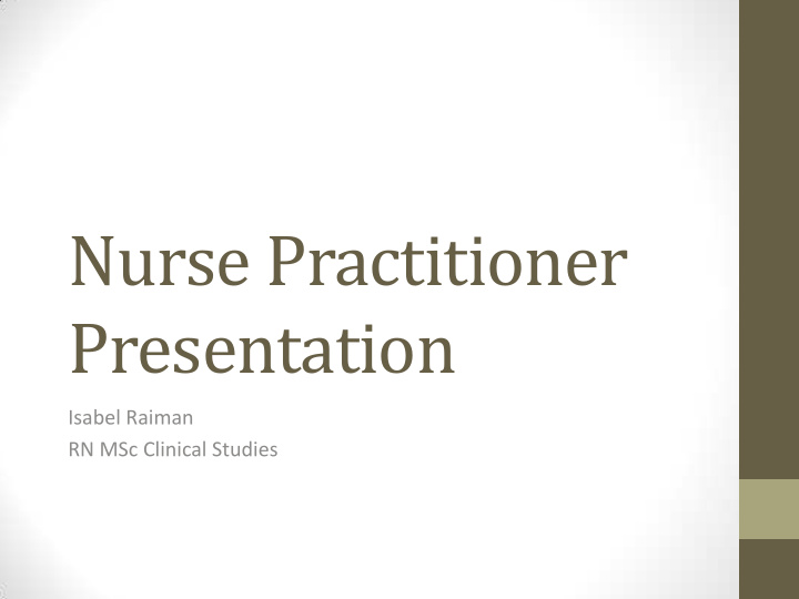 nurse practitioner presentation