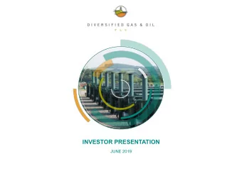 INVESTOR PRESENTATION  JUNE 2019  DISCLAIMER  INVESTOR PRESENTATION JUNE 2019  The information