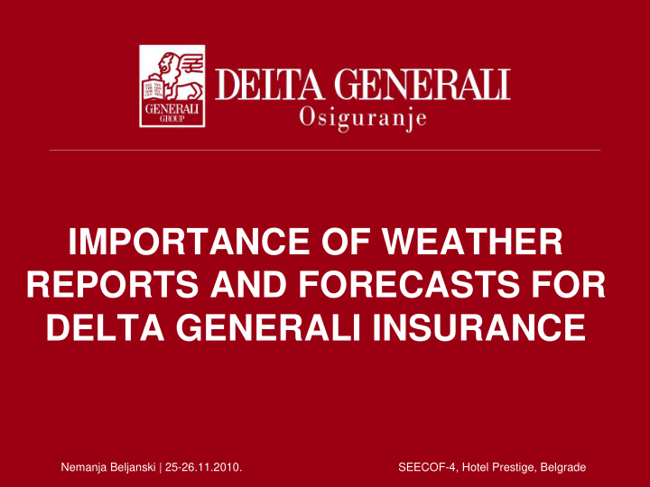 importance of weather reports and forecasts for delta