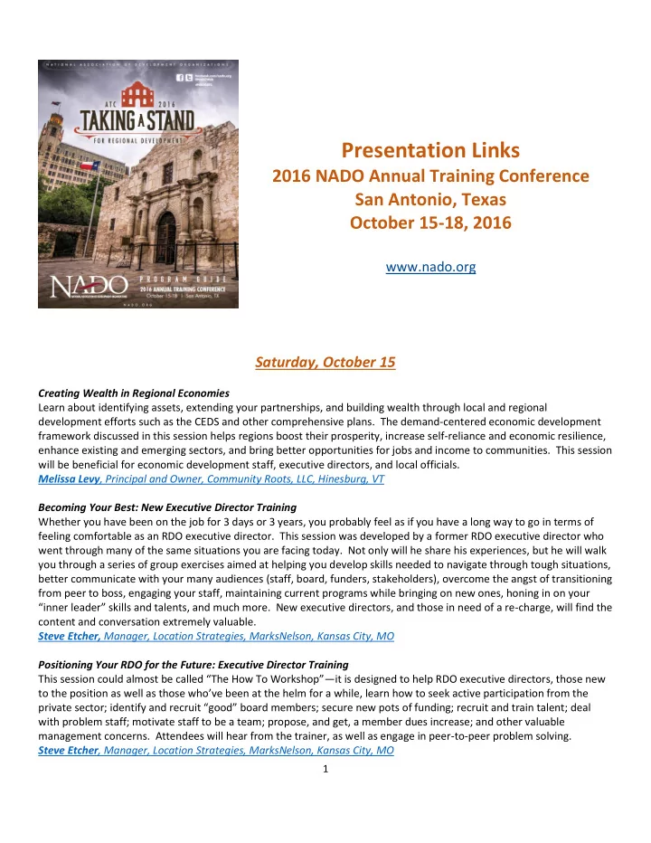 presentation links