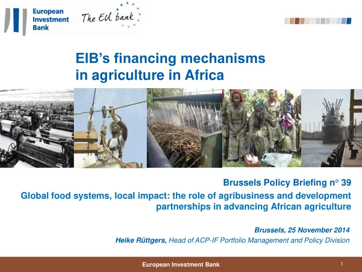 in agriculture in africa