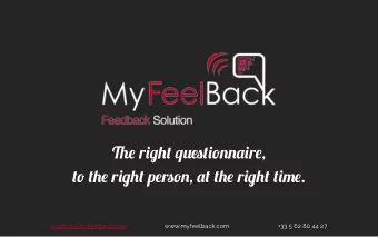 Tie r ight q uettionnai r e , to the r ight p e r son , at the r ight time .