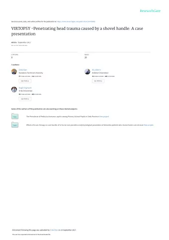 VIRTOPSY -Penetrating head trauma caused by a shovel handle: A case  presentation Article