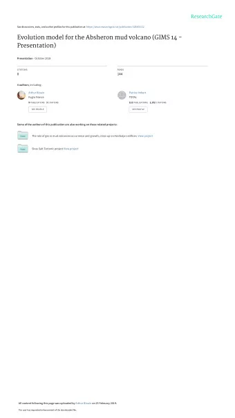 Evolution model for the Absheron mud volcano (GIMS 14 -  Presentation) Presentation  October 2018