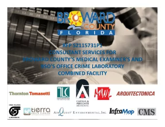 RFP S2115731P1 CONSULTANT SERVICES FOR BROWARD COUNTYS MEDICAL EXAMINER'S AND BSOS OFFICE