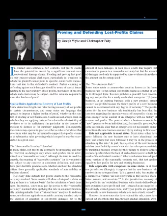 I  n contract and commercial tort contexts, lost-profits claims  amount of such damages. In such