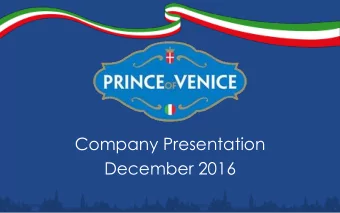 Company Presentation  December 2016  Disclaimer  This presentation incorporates information from a