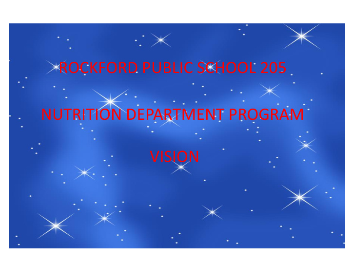 nutrition department program vision three year plan 1