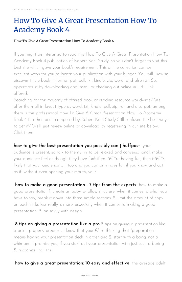 how to give a great presentation how to academy book 4