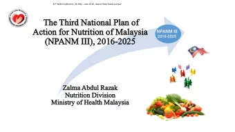 (NPANM  ANM III),  ), 20  2016  16-2025  2025  Za  Zalma  ma Ab  Abdul  ul Razak  Razak  Nutrition