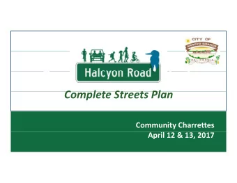 H l Halcyon Road  R  d  C Complete Streets Study  l t St  t St d  C Complete Streets Plan  l t St